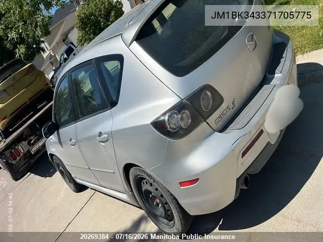 2007 Mazda Mazda3 S VIN: JM1BK343371705775 Lot: 20269384