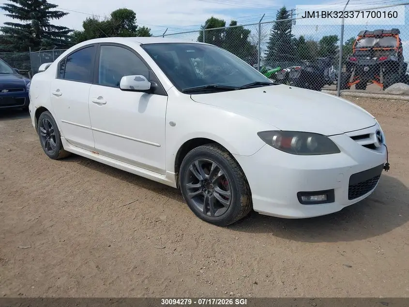 2007 Mazda 3 S VIN: JM1BK323371700160 Lot: 30094279