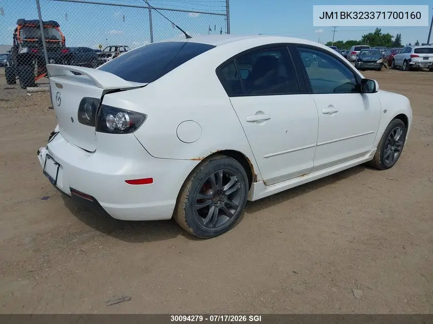 2007 Mazda 3 S VIN: JM1BK323371700160 Lot: 30094279
