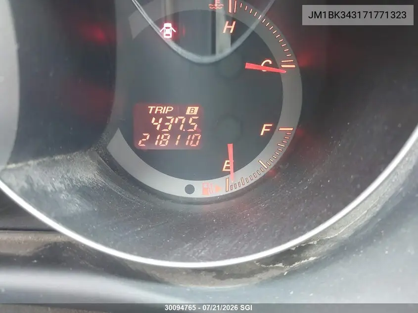 2007 Mazda 3 Hatchback VIN: JM1BK343171771323 Lot: 30094765