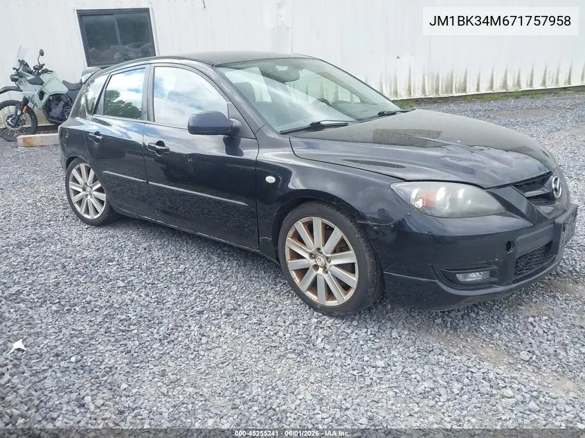 2007 Mazda Mazdaspeed3 Grand Touring VIN: JM1BK34M671757958 Lot: 45255241