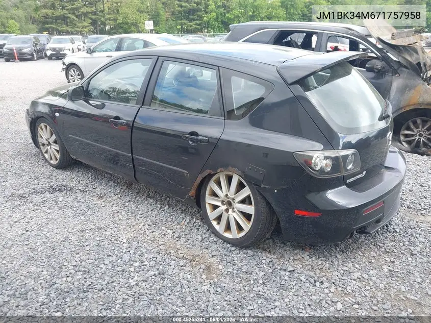 2007 Mazda Mazdaspeed3 Grand Touring VIN: JM1BK34M671757958 Lot: 45255241