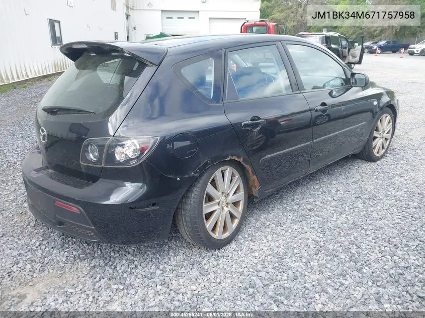 2007 Mazda Mazdaspeed3 Grand Touring VIN: JM1BK34M671757958 Lot: 45255241