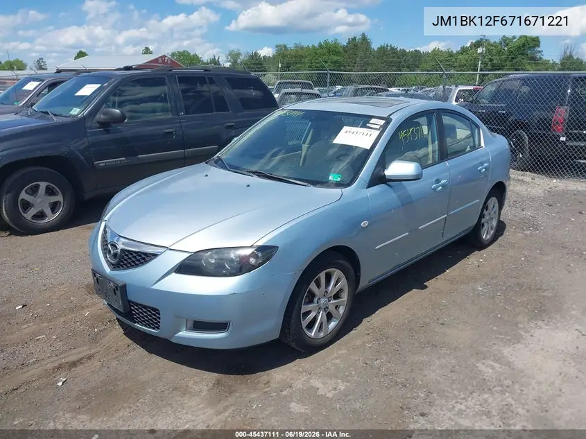 2007 Mazda Mazda3 I VIN: JM1BK12F671671221 Lot: 45437111