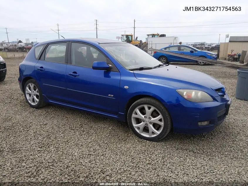 2007 Mazda Mazda3 S Touring VIN: JM1BK343271754563 Lot: 45449305