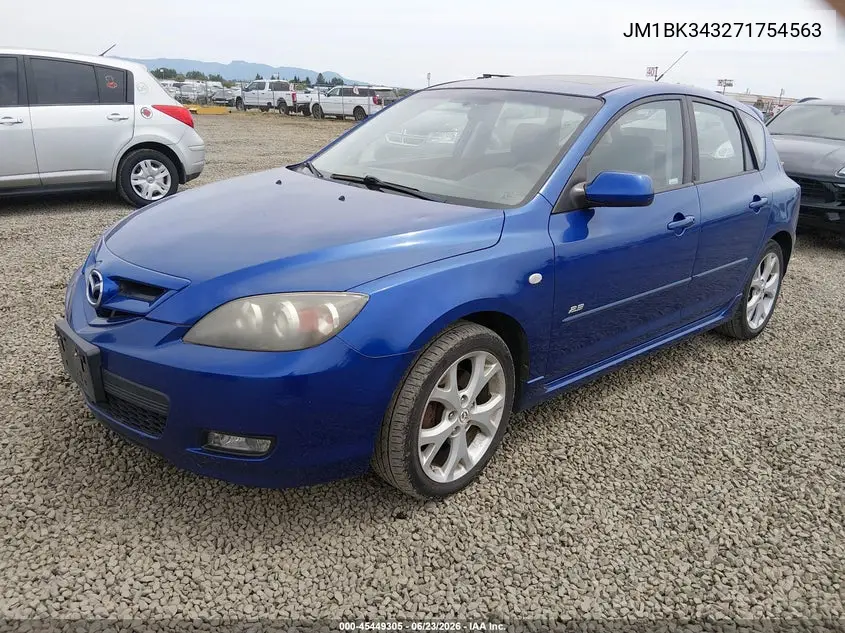2007 Mazda Mazda3 S Touring VIN: JM1BK343271754563 Lot: 45449305