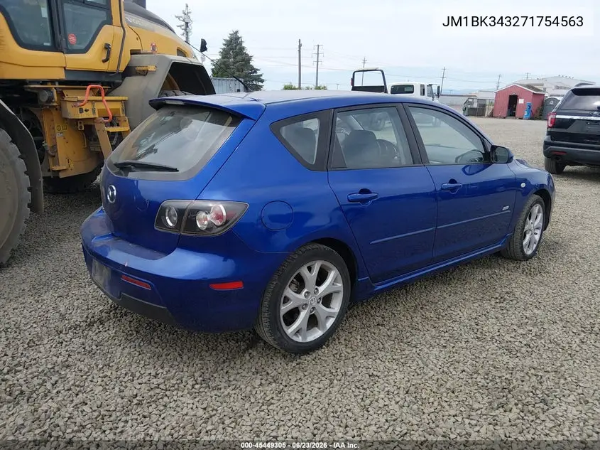 2007 Mazda Mazda3 S Touring VIN: JM1BK343271754563 Lot: 45449305
