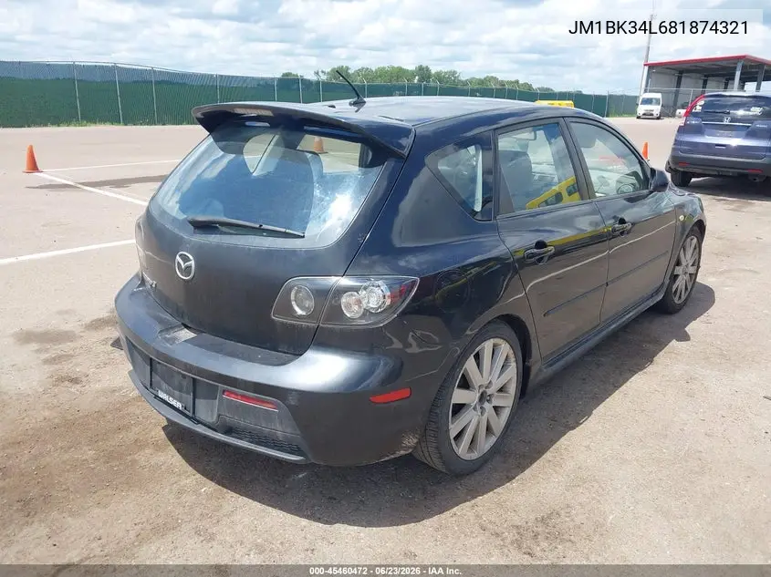 2008 Mazda Mazdaspeed3 Grand Touring VIN: JM1BK34L681874321 Lot: 45460472