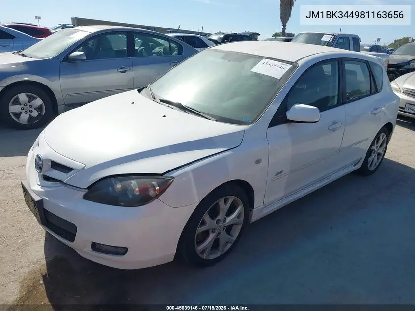 2008 Mazda Mazda3 S Touring VIN: JM1BK344981163656 Lot: 45639146
