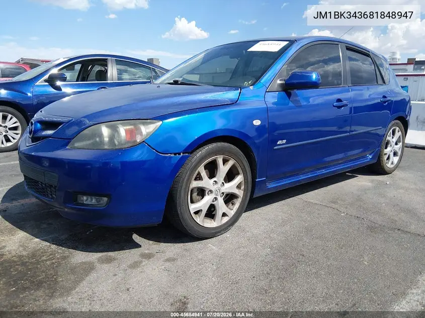 2008 Mazda Mazda3 S Sport VIN: JM1BK343681848947 Lot: 45684941