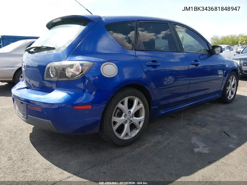 2008 Mazda Mazda3 S Sport VIN: JM1BK343681848947 Lot: 45684941
