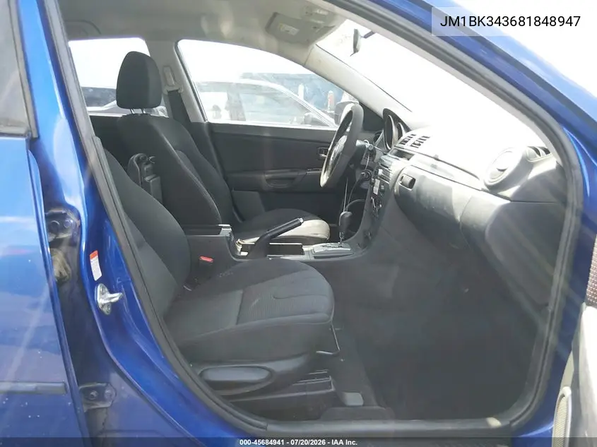 2008 Mazda Mazda3 S Sport VIN: JM1BK343681848947 Lot: 45684941