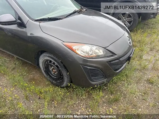 2011 Mazda 3 Mazda Gx VIN: JM1BL1UFXB1439272 Lot: 20260507