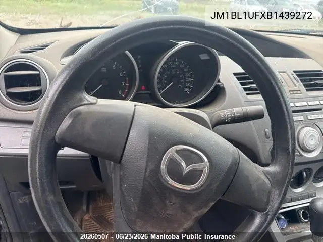 2011 Mazda 3 Mazda Gx VIN: JM1BL1UFXB1439272 Lot: 20260507