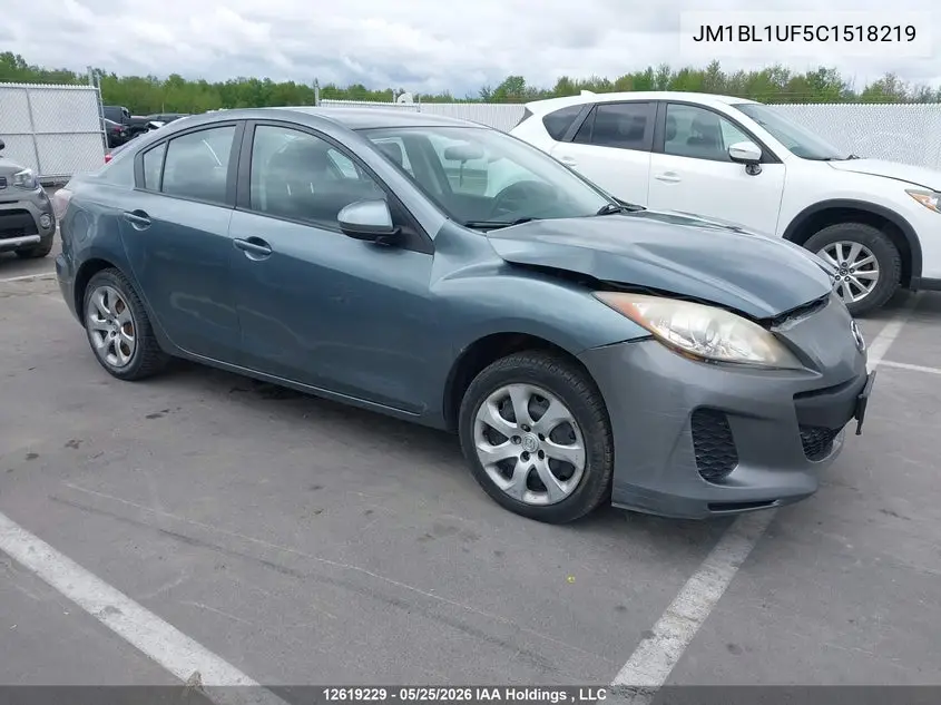 2012 Mazda Mazda3 Gx VIN: JM1BL1UF5C1518219 Lot: 12619229