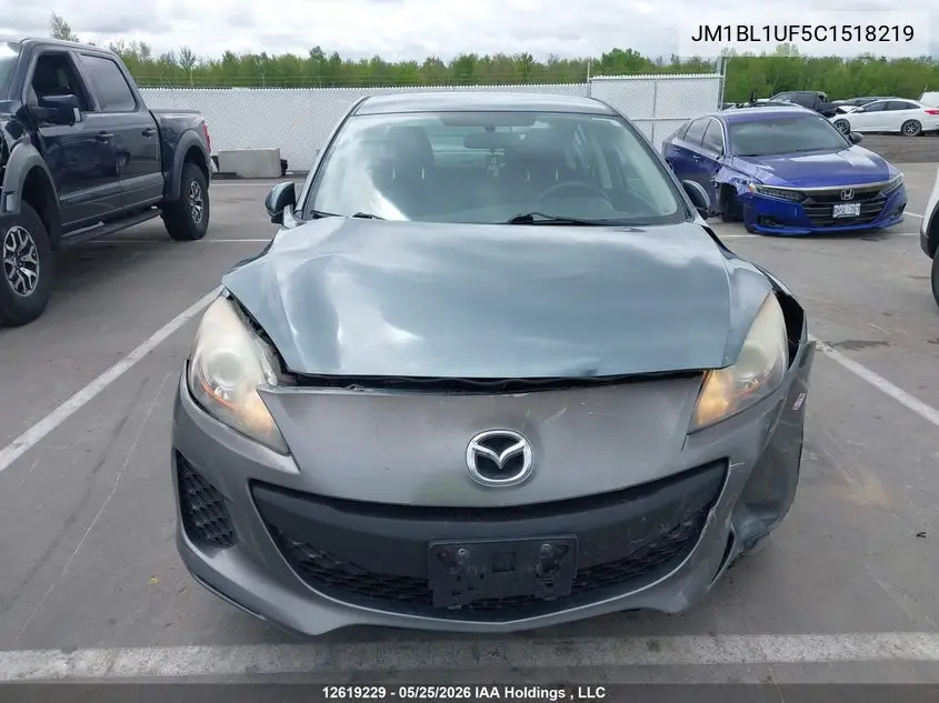 2012 Mazda Mazda3 Gx VIN: JM1BL1UF5C1518219 Lot: 12619229