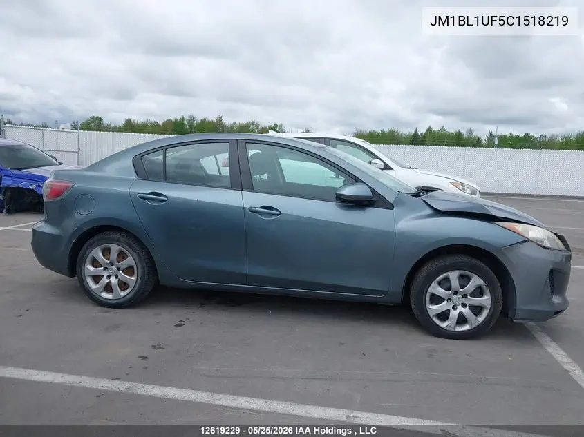 2012 Mazda Mazda3 Gx VIN: JM1BL1UF5C1518219 Lot: 12619229