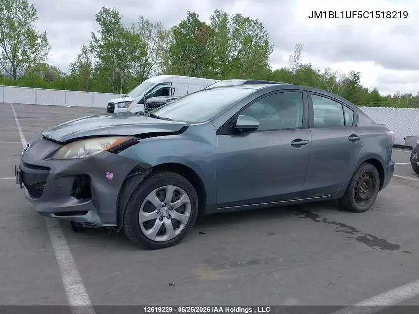 2012 Mazda Mazda3 Gx VIN: JM1BL1UF5C1518219 Lot: 12619229