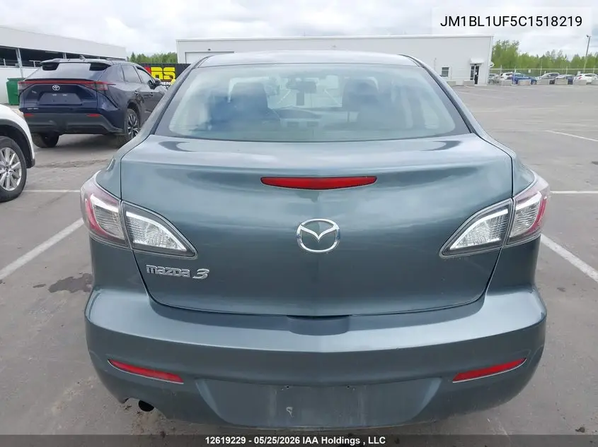 2012 Mazda Mazda3 Gx VIN: JM1BL1UF5C1518219 Lot: 12619229