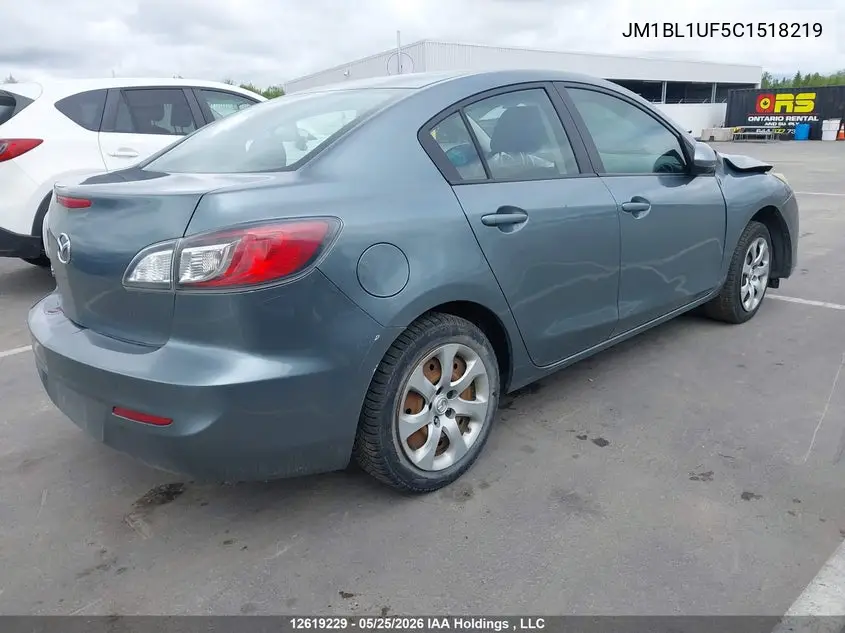 2012 Mazda Mazda3 Gx VIN: JM1BL1UF5C1518219 Lot: 12619229