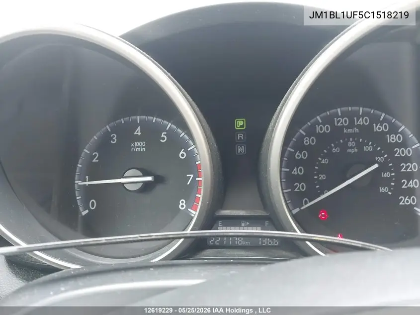 2012 Mazda Mazda3 Gx VIN: JM1BL1UF5C1518219 Lot: 12619229