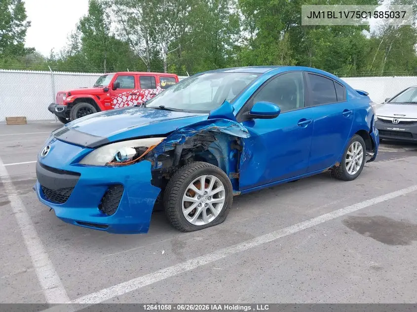 2012 Mazda Mazda3 VIN: JM1BL1V75C1585037 Lot: 12641058