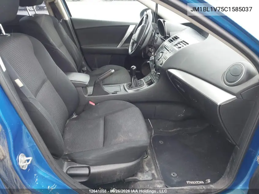2012 Mazda Mazda3 VIN: JM1BL1V75C1585037 Lot: 12641058