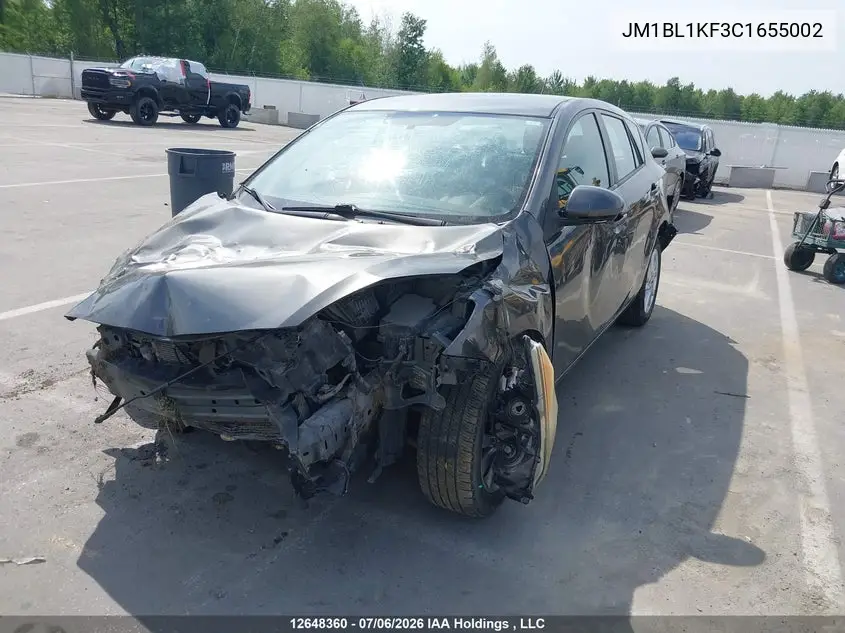 2012 Mazda 3 I VIN: JM1BL1KF3C1655002 Lot: 12648360