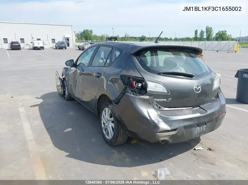 2012 Mazda 3 I VIN: JM1BL1KF3C1655002 Lot: 12648360