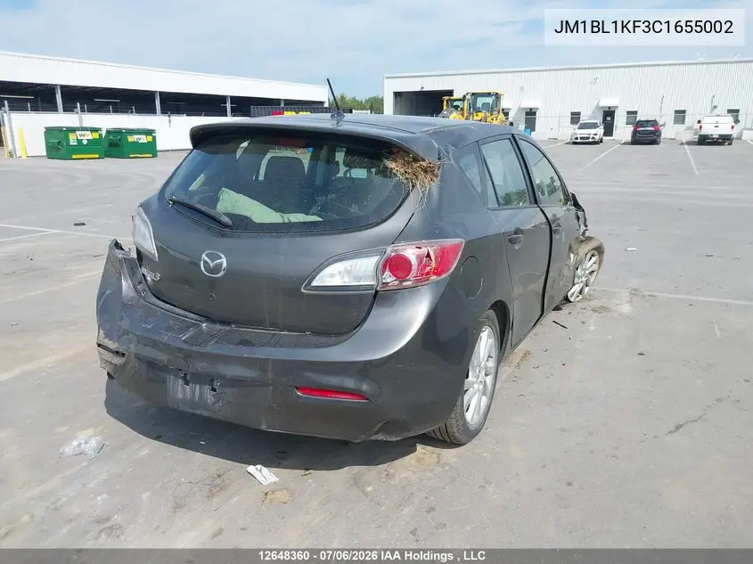 2012 Mazda 3 I VIN: JM1BL1KF3C1655002 Lot: 12648360