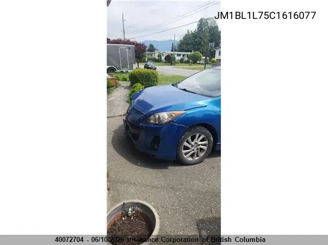 2012 Mazda 3 I VIN: JM1BL1L75C1616077 Lot: 40072704