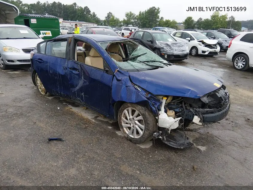 2012 Mazda Mazda3 I Touring VIN: JM1BL1VF0C1513699 Lot: 45342040