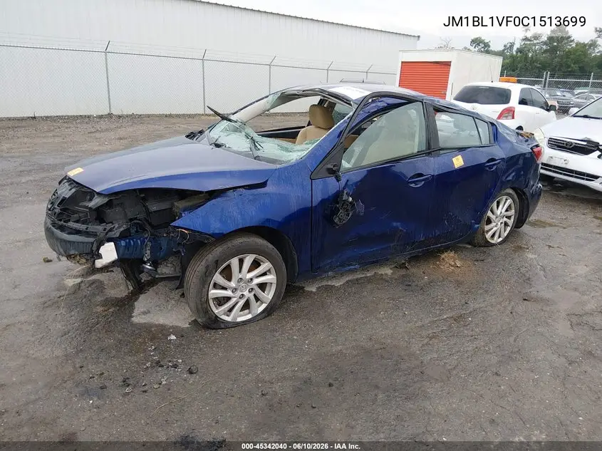 2012 Mazda Mazda3 I Touring VIN: JM1BL1VF0C1513699 Lot: 45342040