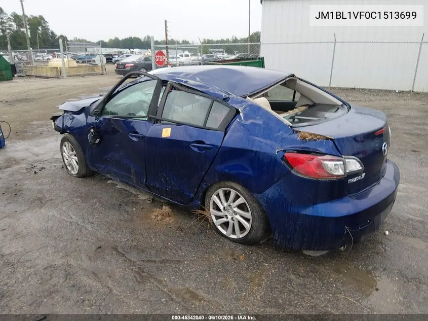 2012 Mazda Mazda3 I Touring VIN: JM1BL1VF0C1513699 Lot: 45342040