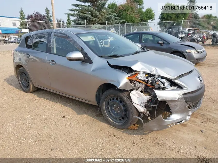 2013 Mazda 3 I VIN: JM1BL1KF0D1756418 Lot: 30093682