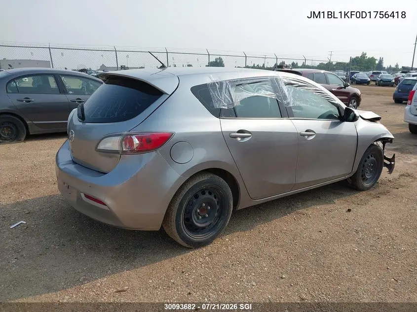 2013 Mazda 3 I VIN: JM1BL1KF0D1756418 Lot: 30093682