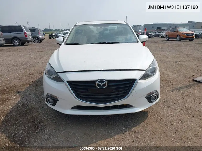 2014 Mazda 3 Grand Touring VIN: JM1BM1W31E1137180 Lot: 30094363