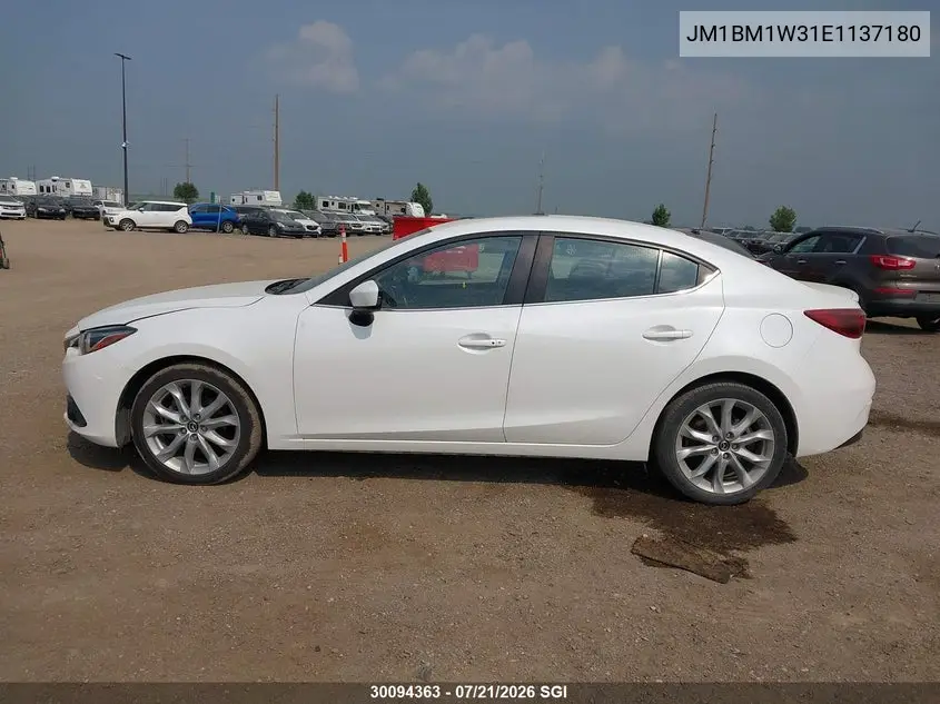 2014 Mazda 3 Grand Touring VIN: JM1BM1W31E1137180 Lot: 30094363