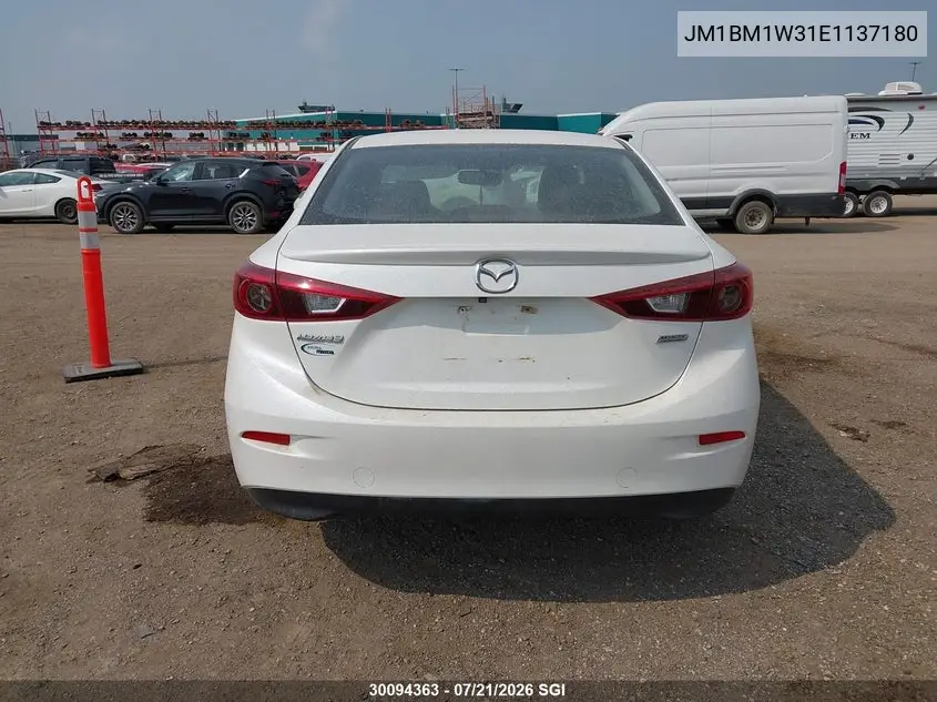 2014 Mazda 3 Grand Touring VIN: JM1BM1W31E1137180 Lot: 30094363