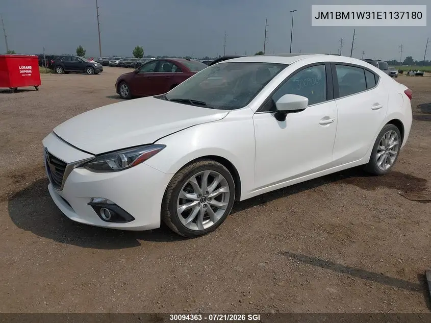 2014 Mazda 3 Grand Touring VIN: JM1BM1W31E1137180 Lot: 30094363