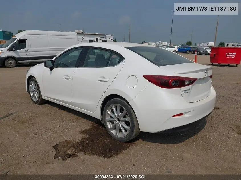 2014 Mazda 3 Grand Touring VIN: JM1BM1W31E1137180 Lot: 30094363