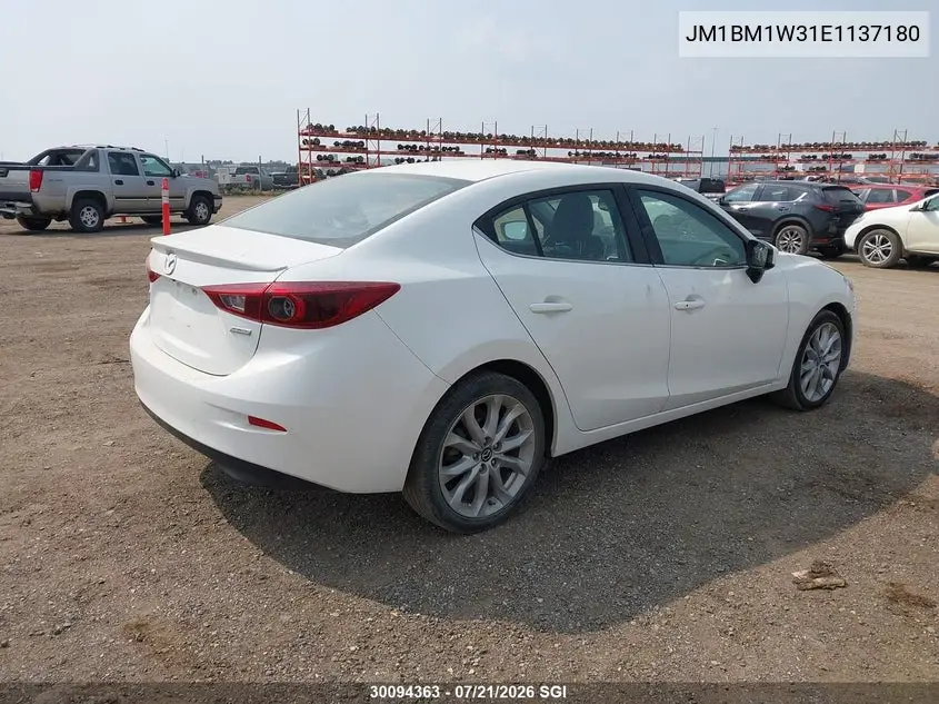 2014 Mazda 3 Grand Touring VIN: JM1BM1W31E1137180 Lot: 30094363
