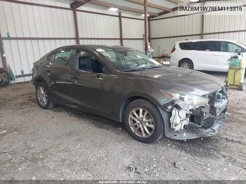 2014 Mazda Mazda3 I Grand Touring VIN: 3MZBM1W78EM113316 Lot: 45682559