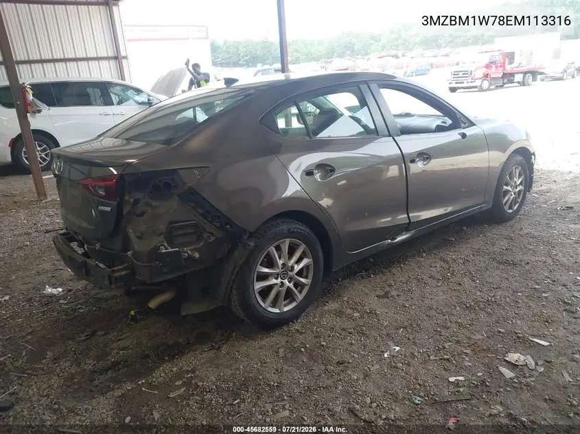 2014 Mazda Mazda3 I Grand Touring VIN: 3MZBM1W78EM113316 Lot: 45682559