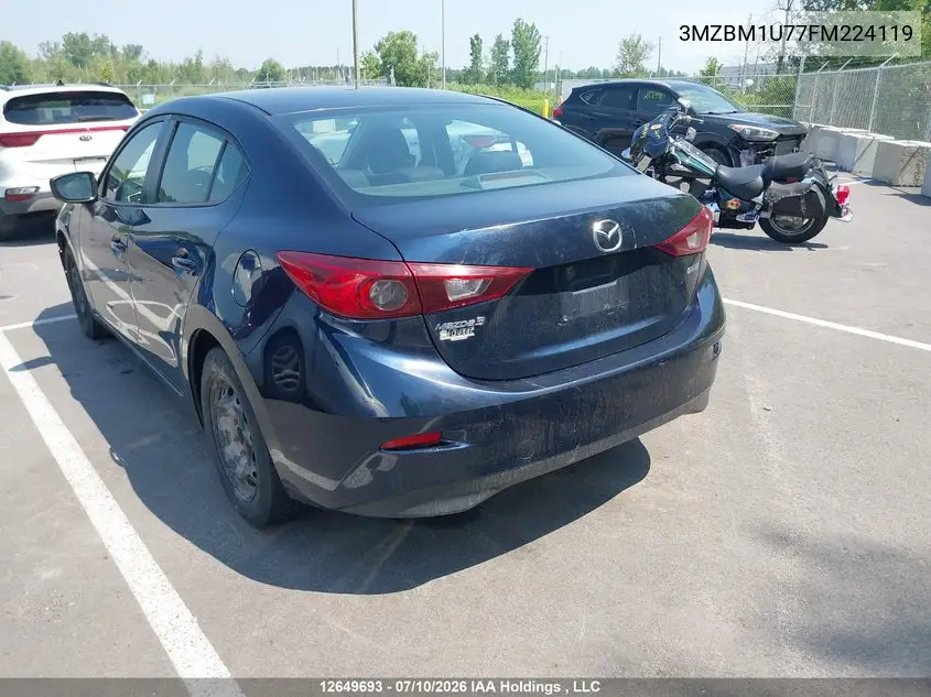 2015 Mazda 3 Sport VIN: 3MZBM1U77FM224119 Lot: 12649693