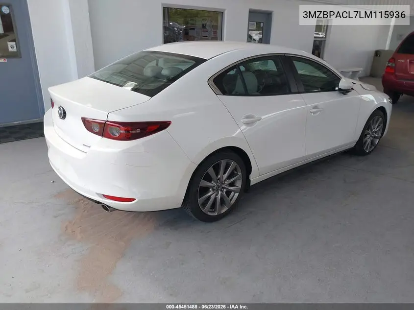2020 Mazda Mazda3 Select Package VIN: 3MZBPACL7LM115936 Lot: 45451488