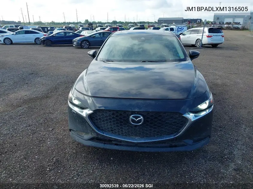 2021 Mazda 3 Premium VIN: JM1BPADLXM1316505 Lot: 30092539