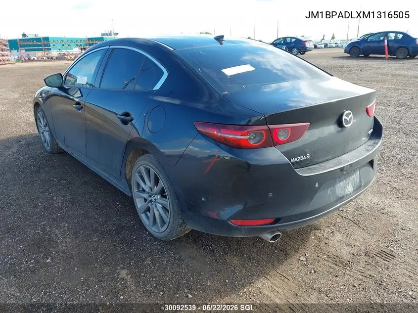 2021 Mazda 3 Premium VIN: JM1BPADLXM1316505 Lot: 30092539