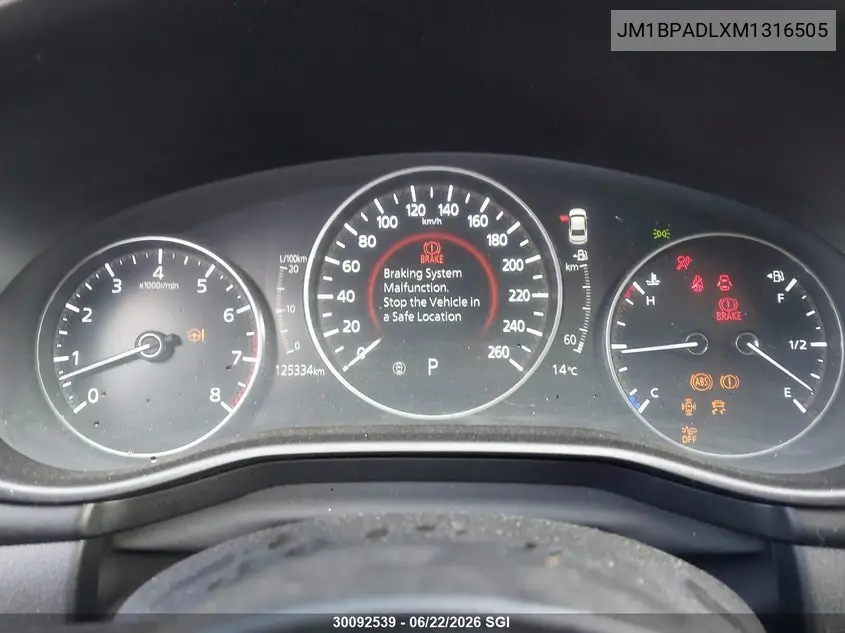 2021 Mazda 3 Premium VIN: JM1BPADLXM1316505 Lot: 30092539