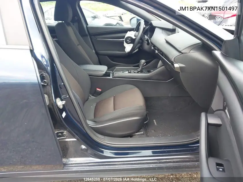 2022 Mazda 3 Select VIN: JM1BPAK7XN1501497 Lot: 12645280